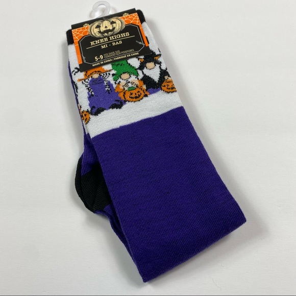 NWT Halloween Gnomes Knee Highs Socks Size 5-9 - Picture 2 of 5